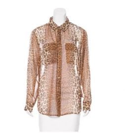 Equipment silk leopard print top   at The Real Real